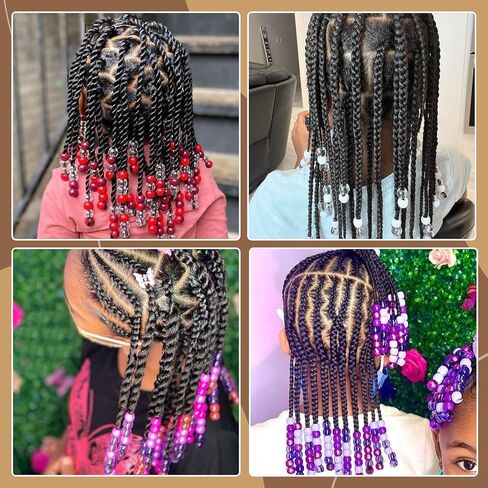 Naiska 60pcs Hair Beads Jewelry for Braid Red Circle Beads for Kids loc dreadlock accessories cut in Kuwait