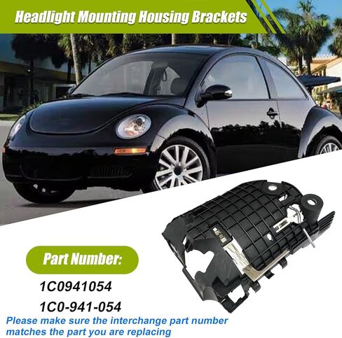 XQSMWF Left Driver Side Headlight Mounting Housing Bracket Compatible with VW Volkswagen Beetle 2006 2007 2008 2009 2010 1C0-941-053 1C0941053 in Kuwait