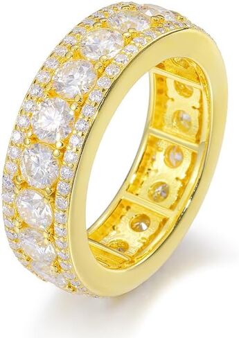 S925 0.3ct Per Diamond Circle Ring, Unisex D-color VVS1 Diamond Ring, Elegant Rings for Him and Her in Saudi Arabia
