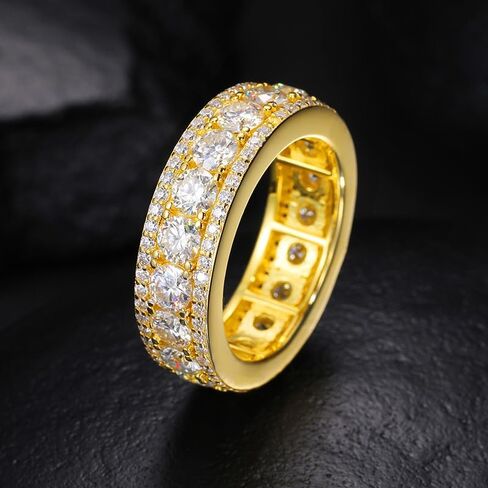 S925 0.3ct Per Diamond Circle Ring, Unisex D-color VVS1 Diamond Ring, Elegant Rings for Him and Her in Saudi Arabia
