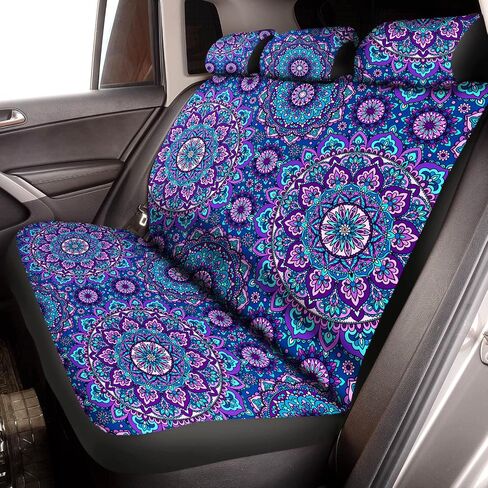 Frienda 13 PCS Cover Purple Mandala Car Cover مجموعة كاملة للنساء TIE TIE DYE TEERINGER COVERT COVER COVER COVER COVER COVER COLLESS CONSOLE PAD BEAD FOR CAR HIPPIE CAR Expensions (Classic Style) in Saudi Arabia