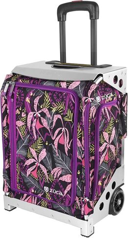 ZUCA Navigator Carry-On - حقيبة باللون الرمادي المنقط وإطار فضي مع مقعد مدمج in Kuwait