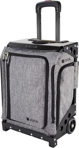 ZUCA Navigator Carry-On - حقيبة باللون الرمادي المنقط وإطار فضي مع مقعد مدمج in Kuwait