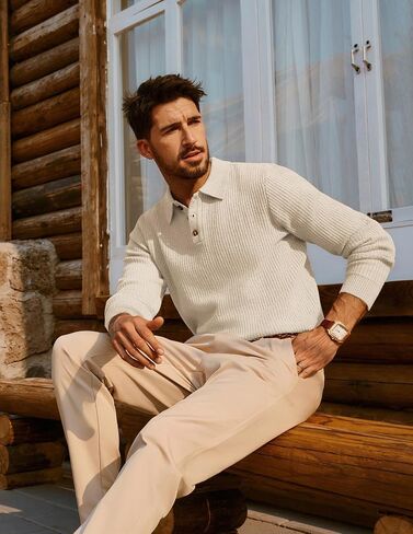 PJ PAUL JONES Mens Sweater Cable Knit Crewneck Pullover Sweaters for Fall Winter in Saudi Arabia