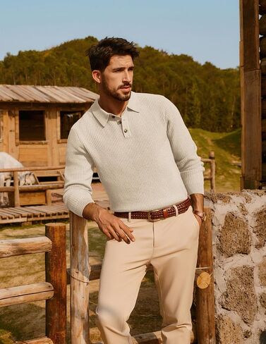 PJ PAUL JONES Mens Sweater Cable Knit Crewneck Pullover Sweaters for Fall Winter in Saudi Arabia