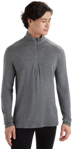 Icebreaker Men's Standard Merino 260 Tech Long Sleeve Half Zip, Black in Kuwait