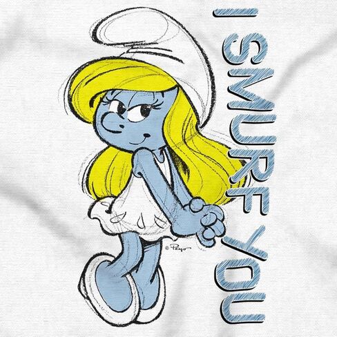 Brisco Brands Flirty Smurfette I Smurf You Cartoon Zip Hoodie Sweatshirt Women in Saudi Arabia