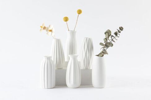6-Piece Ceramic Vase Set，Colored and Plain Flower Bud Vases，Can Create Various Decorative Styles，Suitable for Home Decoration and as New Home Gift (FM-Color) in Saudi Arabia