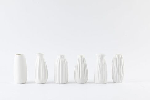 6-Piece Ceramic Vase Set，Colored and Plain Flower Bud Vases，Can Create Various Decorative Styles，Suitable for Home Decoration and as New Home Gift (FM-Color) in Saudi Arabia