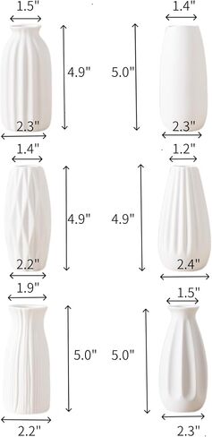 6-Piece Ceramic Vase Set，Colored and Plain Flower Bud Vases，Can Create Various Decorative Styles，Suitable for Home Decoration and as New Home Gift (FM-Color) in Saudi Arabia