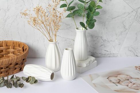 6-Piece Ceramic Vase Set，Colored and Plain Flower Bud Vases，Can Create Various Decorative Styles，Suitable for Home Decoration and as New Home Gift (FM-Color) in Saudi Arabia