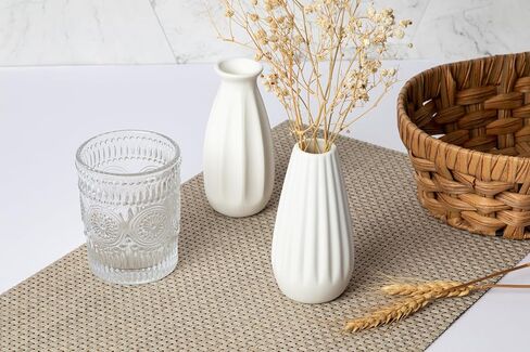 6-Piece Ceramic Vase Set，Colored and Plain Flower Bud Vases，Can Create Various Decorative Styles，Suitable for Home Decoration and as New Home Gift (FM-Color) in Saudi Arabia