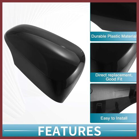 لتغطية Toyota Prius C 2012-2018 يغطي مرآة السائق الجانبية للركاب Cap Cap Capeview Mirror Guard Black 1PCS in Kuwait