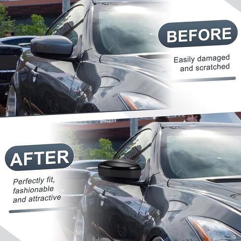 X AutoHaux Car الخلفي View View Driver Side Prastenger Cover Cover Capt Pretency Black for Infiniti G37 G25 Q60 Q40 2008-2015 Coverts Mirror Guard in Saudi Arabia