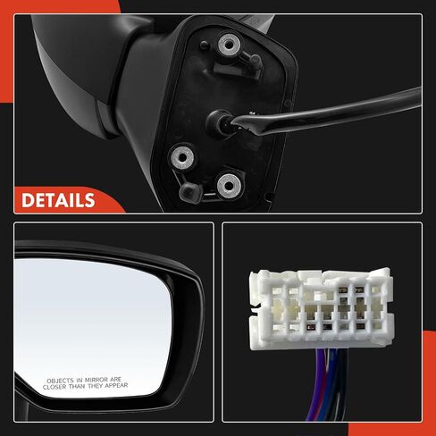 A-Premium Passenger Side Power Door Mirror - Compatible with Subaru Forester 2014 2015 2016 2017 2018 - Heated Manual Folding Black Outside Rear View Mirror - Replace# 91036SG331 in Saudi Arabia