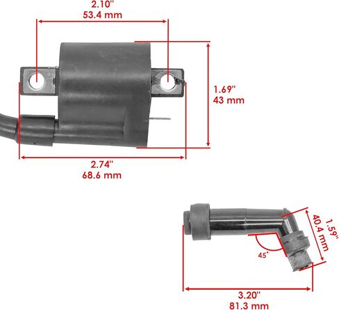 Caltric Ignition Coil متوافق مع Yamaha Grizzly 450 YFM45F 4WD 2007 2008 2009 2010 2011 2013 2013 in Saudi Arabia