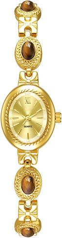 Adsbiaoye Women Vintage Watch Dainty Oval Dial Small Gold Bracelet Watch Luxury Ladies Dress in Kuwait
