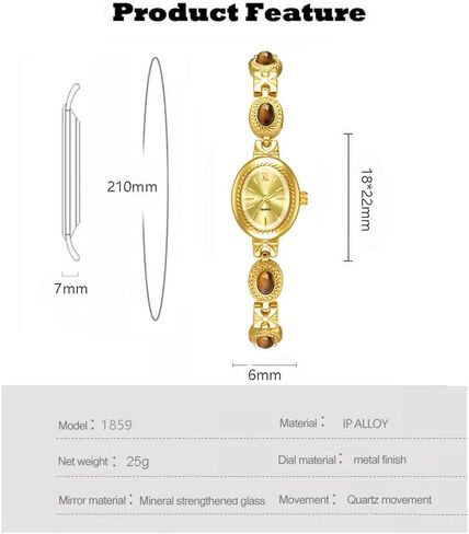 Adsbiaoye Women Vintage Watch Dainty Oval Dial Small Gold Bracelet Watch Luxury Ladies Dress in Kuwait