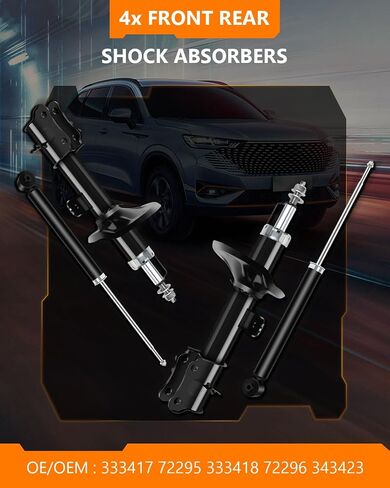 Shocks and Struts Front and Rear,OCPTY Shock Absorbers for Chevy Fits 2004-2011 for Chevy Aveo,06-09 for Chevy Aveo5,09 10 for Pontiac G3,05-08 for Pontiac Wave Suspension Kits 333418 (Pack of 4) in Saudi Arabia