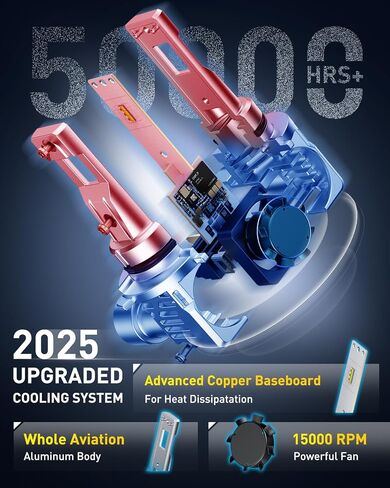 Auxito HB4 9006 المصابيح الكهربائية ، 34000LM Super Bright 6500k ضوء الضباب الأبيض البارد ، 1: 1 استبدال الهالوجين ، مروحة التبريد ، التوصيل والتشغيل ، حزمة 2 in Kuwait