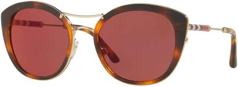 النظارات الشمسية Burberry BE4251Q 3316D0-53-إطار هافانا الخفيف ، مرآة البنفسجي الداكنة BE4251Q-3316D0-53 in Saudi Arabia
