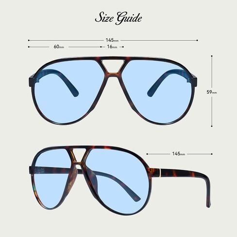 mosanana Trendy Aviator Oversized Sunglasses for Women Retro 70s Style MS52482 in Saudi Arabia