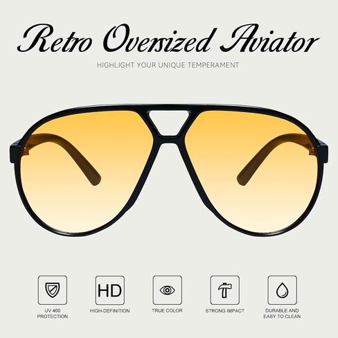 mosanana Trendy Aviator Oversized Sunglasses for Women Retro 70s Style MS52482 in Kuwait