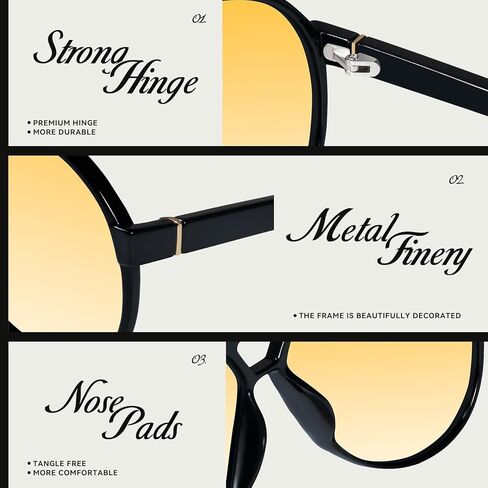 mosanana Trendy Aviator Oversized Sunglasses for Women Retro 70s Style MS52482 in Kuwait