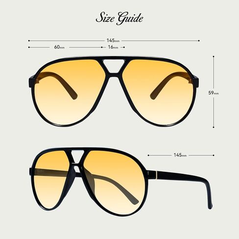 mosanana Trendy Aviator Oversized Sunglasses for Women Retro 70s Style MS52482 in Kuwait