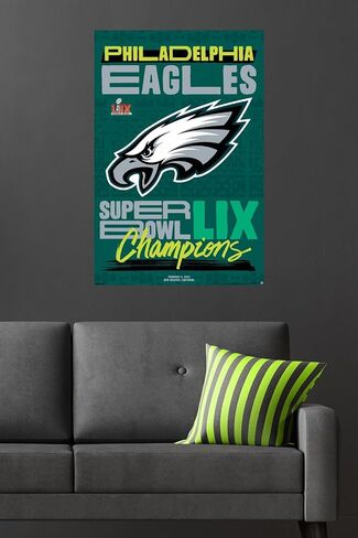 Trends International NFL Philadelphia Eagles - Super Bowl Lix Championship Logo Poster ، 34L × 22.4W ، إصدار غير مؤلف in Saudi Arabia