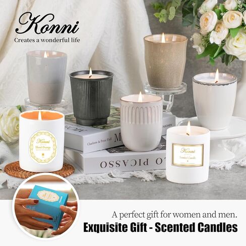 شموع Konni المعطرة للمنزل ، شموع الصويا 9 أوقية ، شموع Red Rose المعطرة للنساء والرجال ، شمعة العلاج العطري طويل الأمد ، هدية شموع غير سامة لليوغا (كأس السيراميك البني 19) in Kuwait
