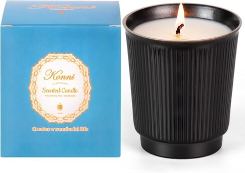 شموع Konni المعطرة للمنزل ، شموع الصويا 9 أوقية ، شموع Red Rose المعطرة للنساء والرجال ، شمعة العلاج العطري طويل الأمد ، هدية شموع غير سامة لليوغا (كأس السيراميك البني 19) in Kuwait