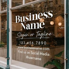 Customizable Window Decal/Your Company Name or Logo Storefront Vinyl Sticker Window Door Lettering (15" x 15") in Saudi Arabia
