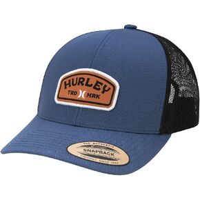 Hurley Men's Trucker Hat - Curved Bill Regular Fit Left Coast Baseball Cap for Men - Snap Back Mesh Panel Ball Cap in Kuwait