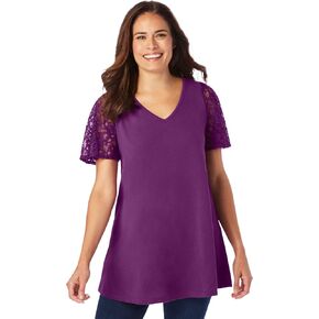 Woman Within Plus Size Lace Sleeve Tunic in Saudi Arabia