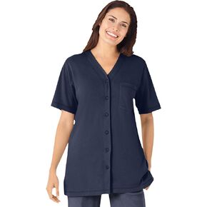 Woman Within Plus Size 7-Day Short-Sleeve Baseball Tunic in Kuwait