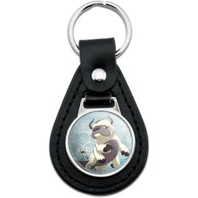 Black Leather Avatar The Last Airbender Appa & Momo Keychain in Kuwait