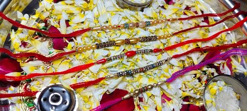 Rakhi for Brother and Sister | Fancy Designer Rakhi Thread | Raksha Bandhan Rakhi Gift for loving Brother, Sister, Friends & Family | Indian Rakhi | Rakhi Bracelet | Traditional Rakhi | Design-32 in Saudi Arabia