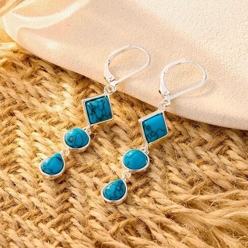 Alexcraft 925 Sterling Silver Dangle أقراط للنساء العصرية Hypoallergenic Rightweight Dething 14K Gold Plated Boho المجوهرات الطويلة دمعة مستديرة مربعة أقراط للنساء للنساء in Saudi Arabia