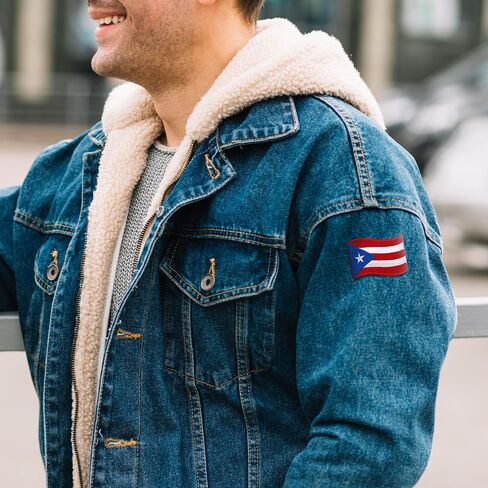USA Puerto Rico Flag Iron On Patch - Embroidered Puerto Rico Applique Appliques Iron On Sew On Patches for Holes, Clothing, Jeans, Hat, Backpacks, Clothes, Hats, Jackets (3" Puerto Rico) in Saudi Arabia