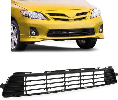 Hecasa Front Pumper Grill متوافق مع 2011 20122 2013 Toyota Corolla to1036125 5311202280 Center Grille Black pp plastic in Saudi Arabia