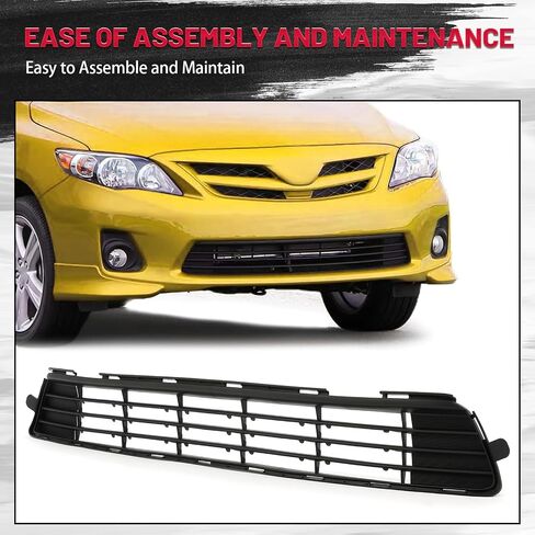 Hecasa Front Pumper Grill متوافق مع 2011 20122 2013 Toyota Corolla to1036125 5311202280 Center Grille Black pp plastic in Saudi Arabia