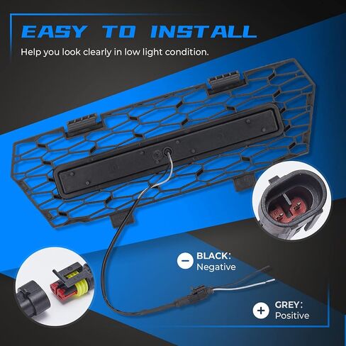 Kemimoto LED Grill Light Mesh Grille متوافق مع Polaris General 1000/4 1000/ XP 1000/ XP4 1000 2016-2024 شبكة مصبغة مع ملحقات شريط الضوء LED in Saudi Arabia