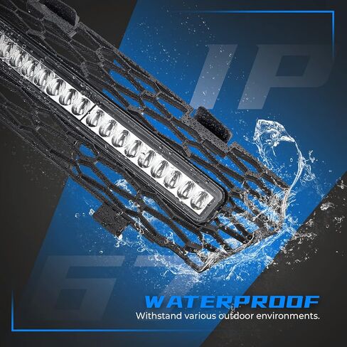 Kemimoto LED Grill Light Mesh Grille متوافق مع Polaris General 1000/4 1000/ XP 1000/ XP4 1000 2016-2024 شبكة مصبغة مع ملحقات شريط الضوء LED in Saudi Arabia