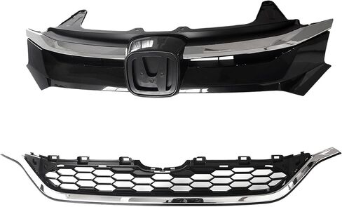 PartsFlow Grille Compatible With 2015 2016 Honda CR-V Front Upper & Lower Chrome Trim Mesh Bumper Grill in Saudi Arabia