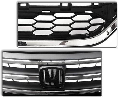 PartsFlow Grille Compatible With 2015 2016 Honda CR-V Front Upper & Lower Chrome Trim Mesh Bumper Grill in Saudi Arabia