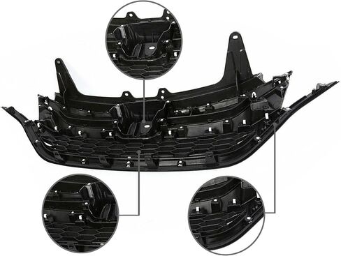 PartsFlow Grille Compatible With 2015 2016 Honda CR-V Front Upper & Lower Chrome Trim Mesh Bumper Grill in Saudi Arabia