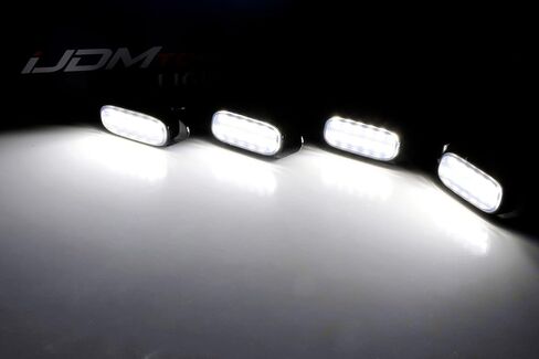 Ijdmtoy Lens Lens Grille Trd Style Xenon White LED Kit Texmentible مع Toyota 2019-Up Rav4 ، تشمل (4) غطاء دخان 12 SMD مصابيح مصبحة وأسلاك الأسلاك in Kuwait