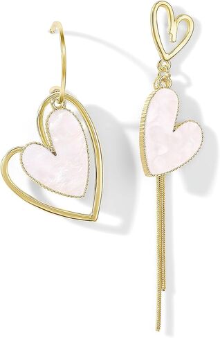 Asymmetrical Heart Earrings Heart Drop Earrings Heart Dangle Earrings For Women Birthday in Kuwait