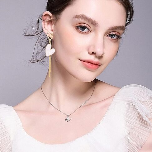 Asymmetrical Heart Earrings Heart Drop Earrings Heart Dangle Earrings For Women Birthday in Kuwait